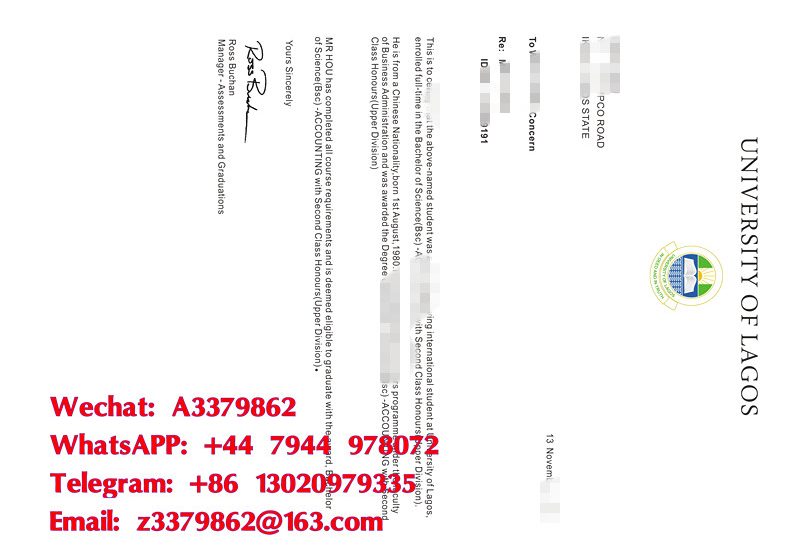 University of Lagos Proof of completion，拉各斯大学完读证明样式