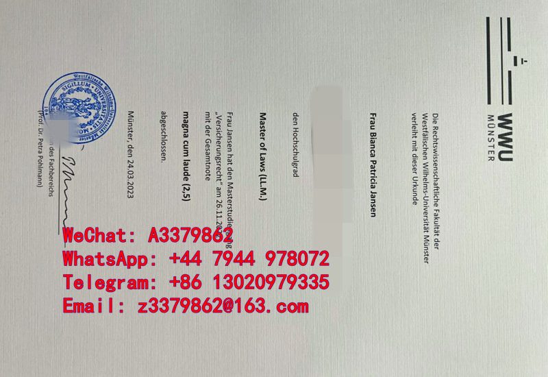 购买明斯特大学文凭篇： Münster Diploma毕业证参考图