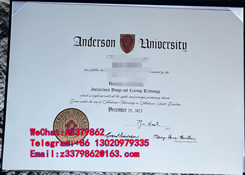 Anderson University diploma，安德森大学毕业证实录